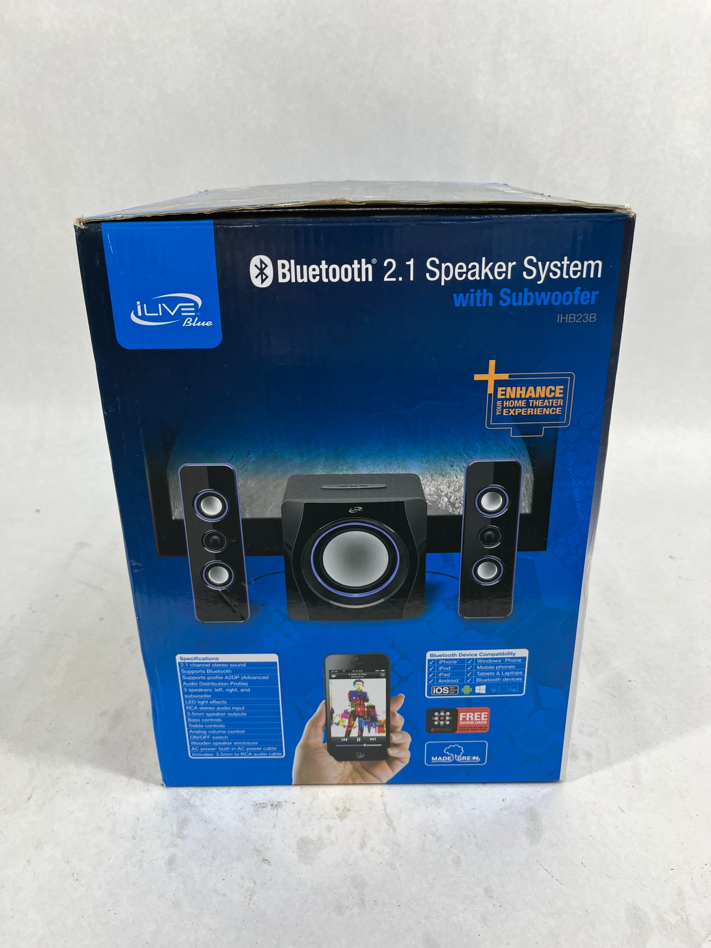 iLive Bluetooth 2.1 Speaker System with Subwoofer IHB23B
