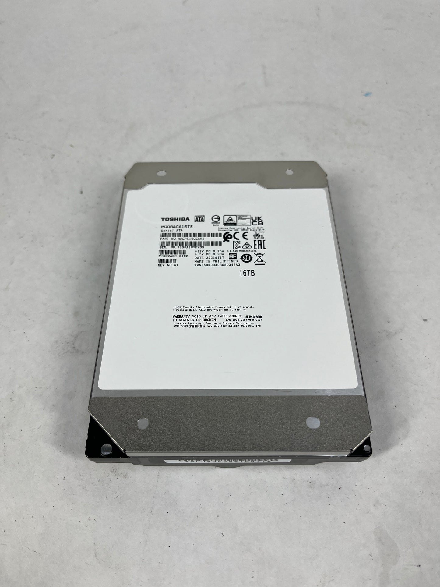 Toshiba 3.5" MG08ACA16TE 16TB SATA HDD HDEPX10GEA51
