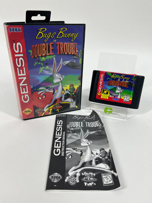 Bugs Bunny Double Trouble (Sega Genesis, 1996) Complete with Box and Manual