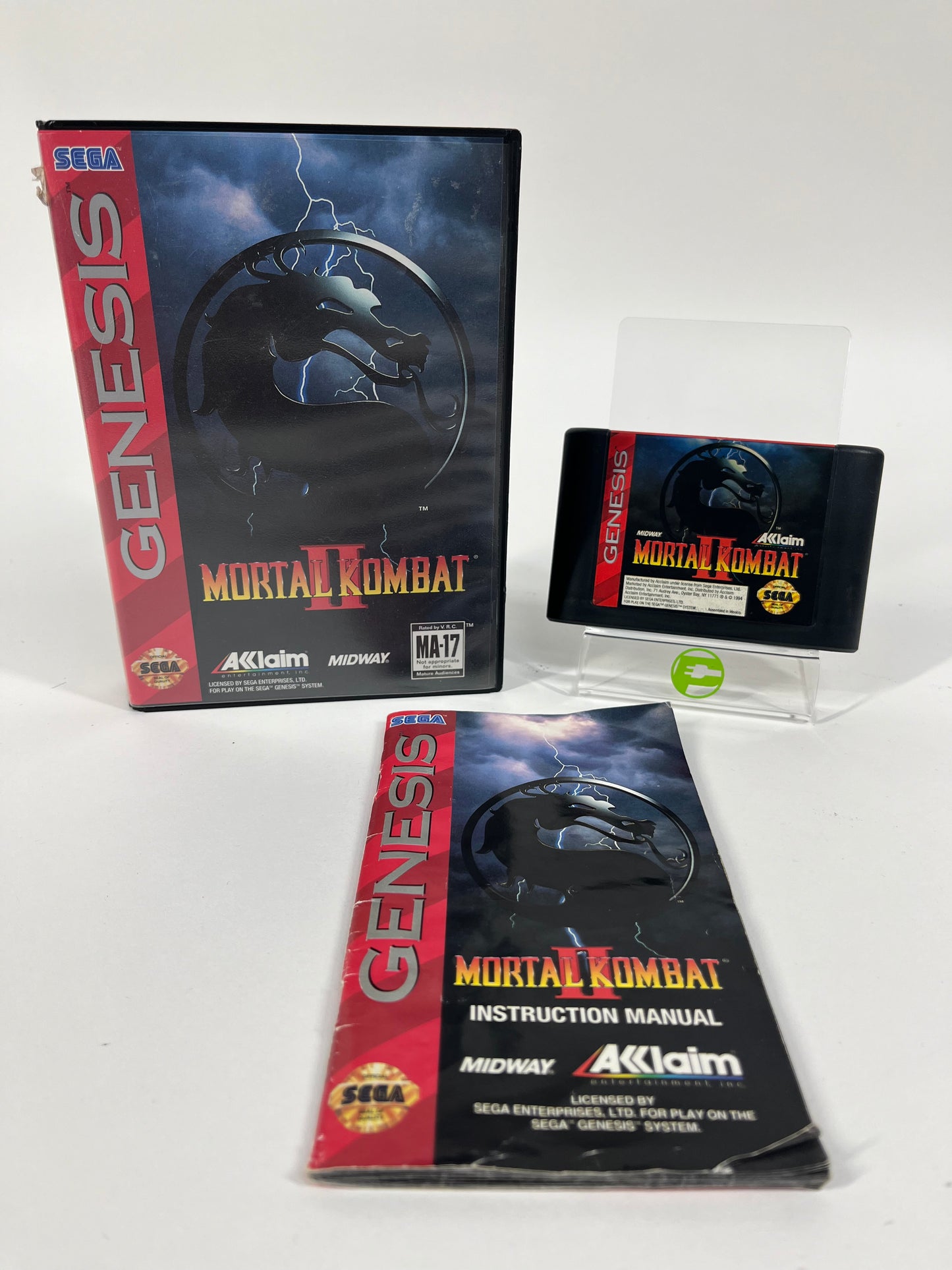 Mortal Kombat II (Sega Genesis, 1994) Complete with Manual and Box